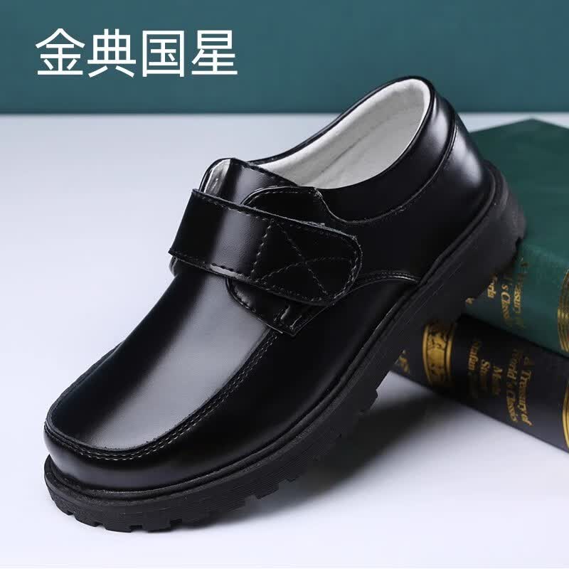 育达深圳小学生男儿童真皮皮鞋男中大童表演黑色英伦学生演出皮鞋牛皮 39码/内空24cm属于什么档次？