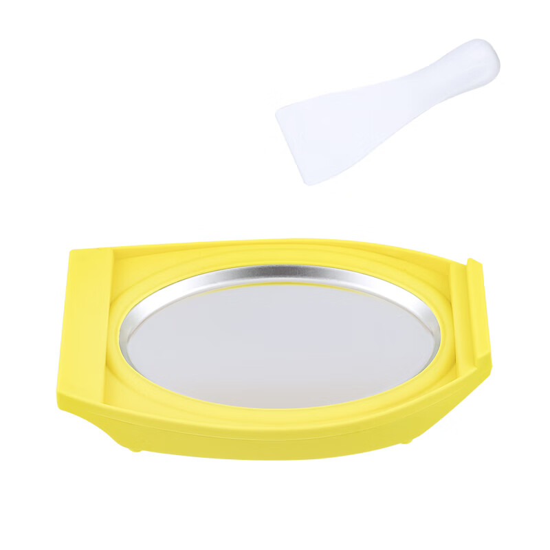 美的（Midea）家用迷你发酵炒酸奶炒冰炒酸奶机家用小型网红炒冰机儿童冰盘免插电dly水果雪糕冰淇淋机 黄色