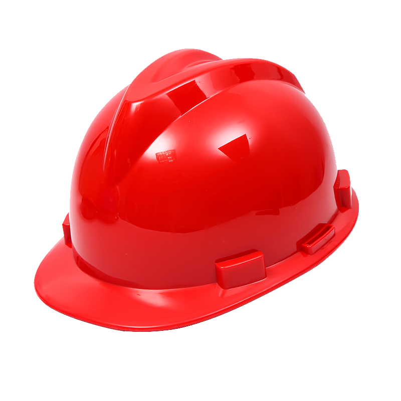 经典v型款红色 安全帽加厚abs工地施工防护安全帽头盔mlm
