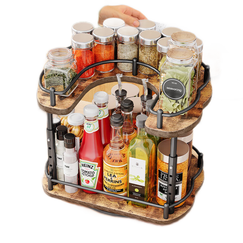 帅仕 双层旋转置物架实付39.9元