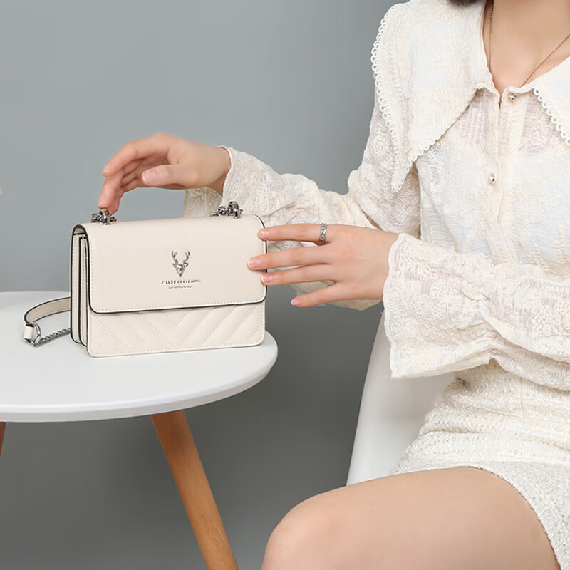 CUADEN KLLIATM轻奢包包女款一鹿有你单肩包斜挎包生日新年情人节礼物送女友老婆 【米白色】-全国七仓直发 2025高级感女生包实用走心送妈妈