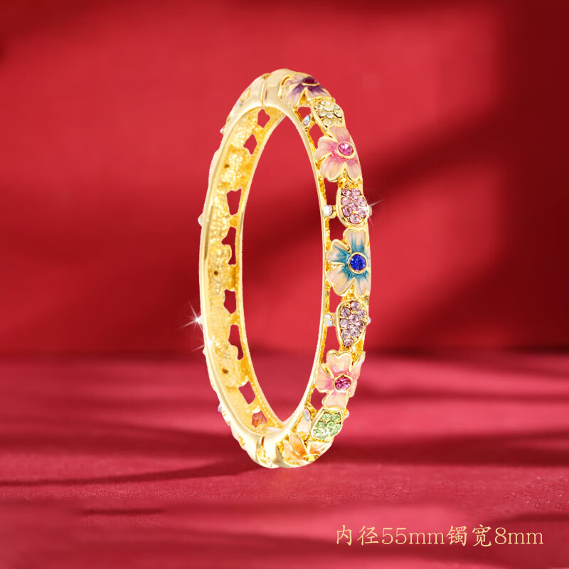 expa阿玛尼尼旗下手镯北京复古宫廷国潮细款镯子中国风汉服配饰 镶钻