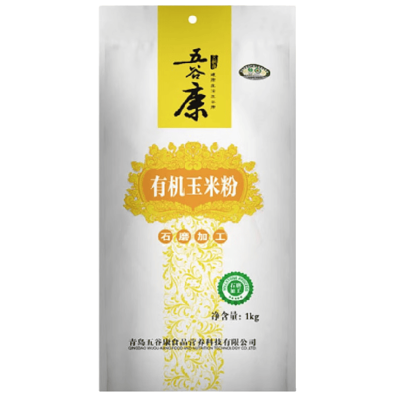 五谷康食品（WUGU－KANG FOOD VG K）有機玉米粉 1kg袋裝 玉米饅頭玉米餅玉米面營養(yǎng)早餐