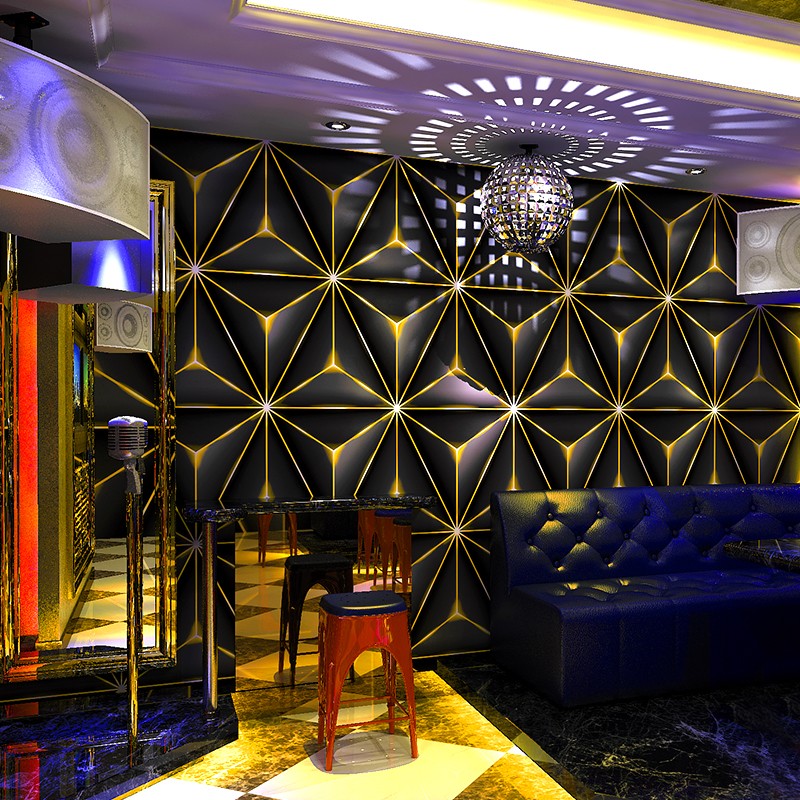 ktv墙纸 歌厅闪光墙布3d反光专用酒吧主题包厢走廊过道背景墙壁纸