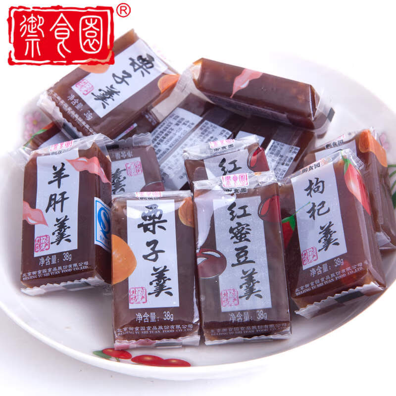 御食園羊羹500g多種口味羊肝羹栗子羹紅蜜豆羹休閑零食糕 【混合口味】
