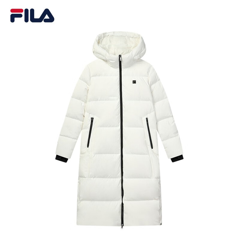 fila 斐乐女装官方 女士羽绒服2021年冬季新款中长款保暖外套上衣商场