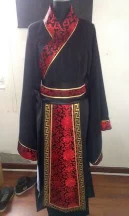 洛必达华服唐装古装古代服装汉服男男士曲裾书生 大臣黑色三国直 黑色+敝屣 （适合180-185cm）怎么样,好用不?