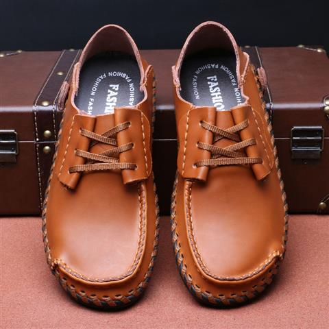 革代(gedai)肥胖宽脚加肥加大码男士系带皮鞋男士休闲男鞋大码45大脚