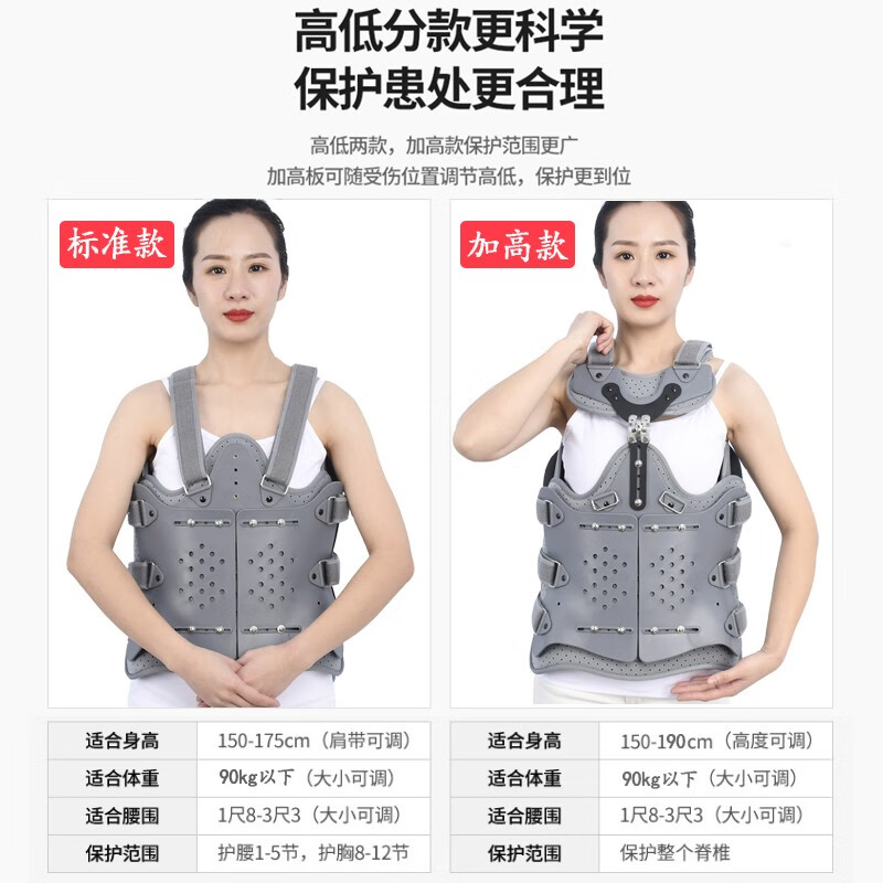 医用胸腰椎固定支具骨折护具支架脊椎可调节胸腰椎骶胸椎压缩性骨折手术后康复护腰胸部矫正外固定支具固定器 医用胸腰椎固定支具上下双气囊(顺丰快递)