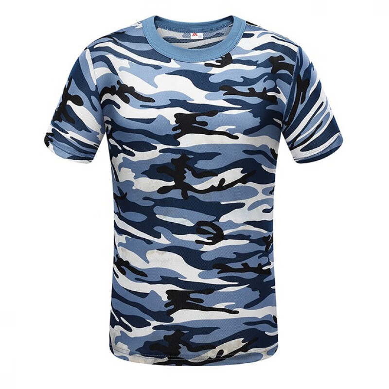 not夏季速干迷彩短袖t恤宽松半袖男女学生团建活动定制军训蓝迷彩t恤
