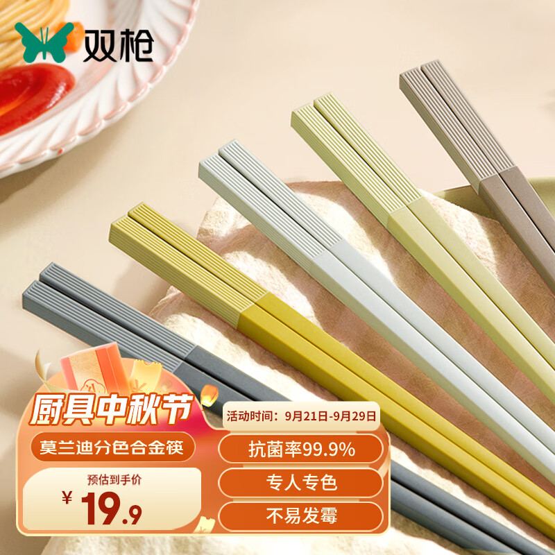 双枪（Suncha）筷子 家用分色合金筷 防霉抗菌耐高温 一人一筷 莫兰迪色系5双装 怎么样,好用不?