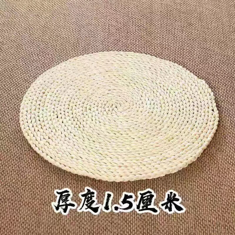 致如袆草编蒲团玉米皮编织坐垫子榻榻米地上蒲草圆形跪坐墩打坐日式