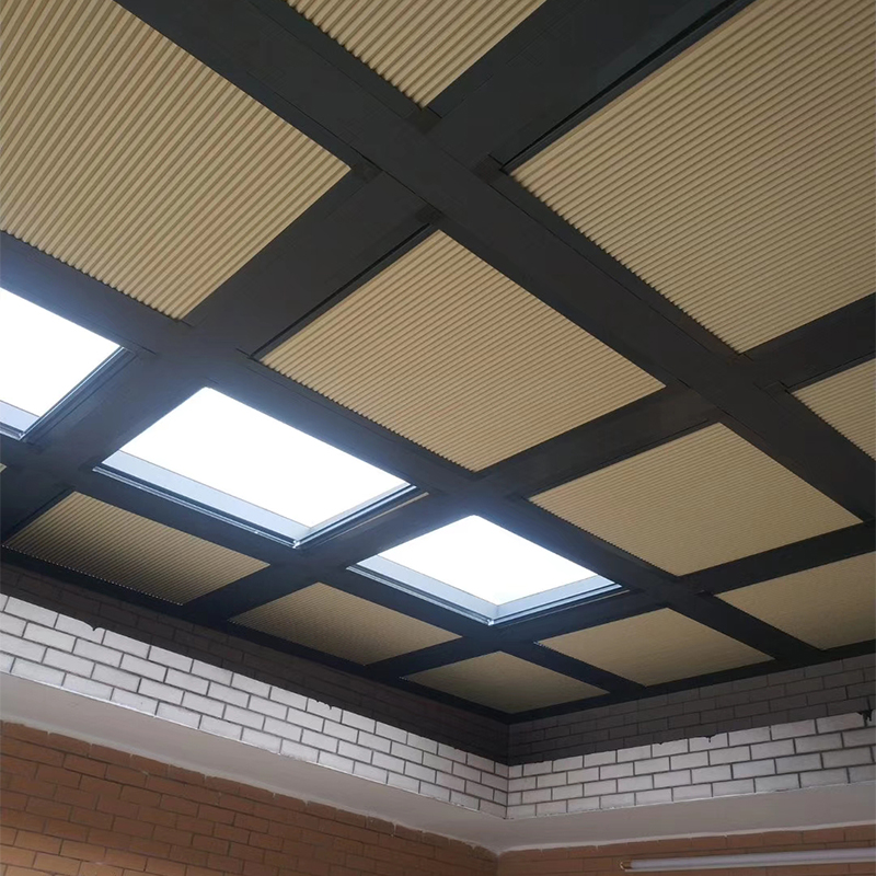 阳光房遮阳顶帘天棚帘玻璃防晒隔热遮阳帘智能电动蜂巢帘装饰窗帘【四