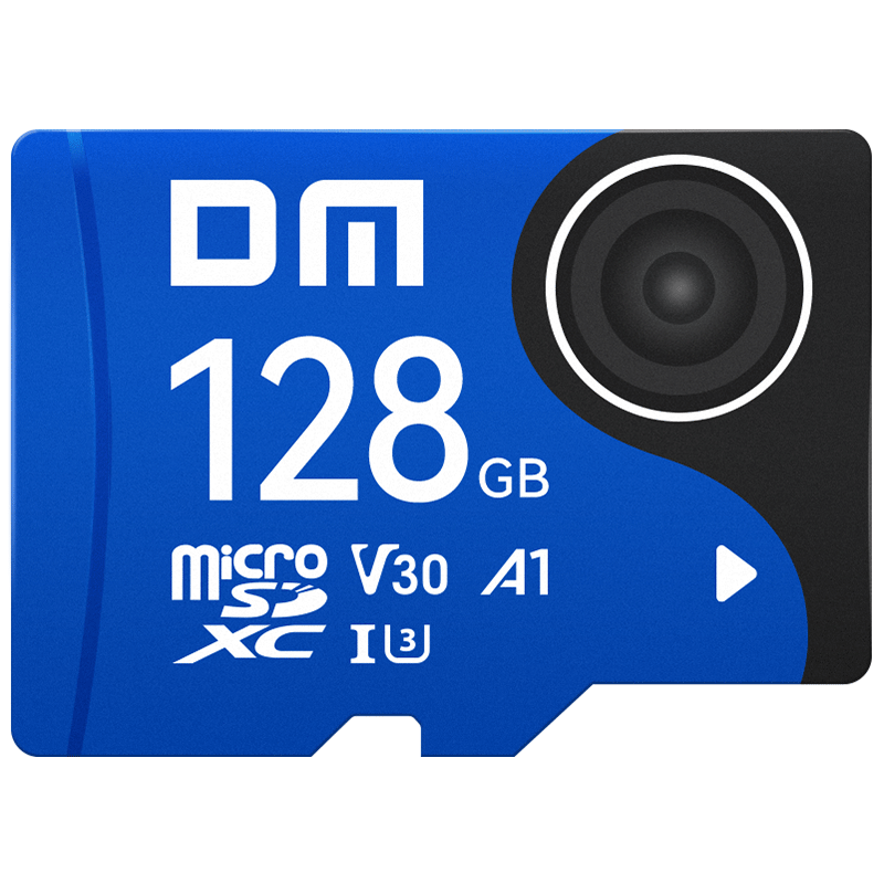 大迈（DM）128GB TF（MicroSD）存储卡 U3 C10 A1 V30 蓝色监控卡 高速内存卡 适用行车记录仪