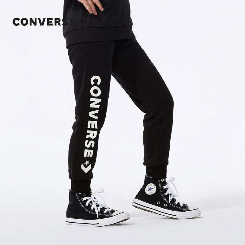 converse 匡威童装男童保暖加绒长裤2021秋冬儿童针织休闲运动裤