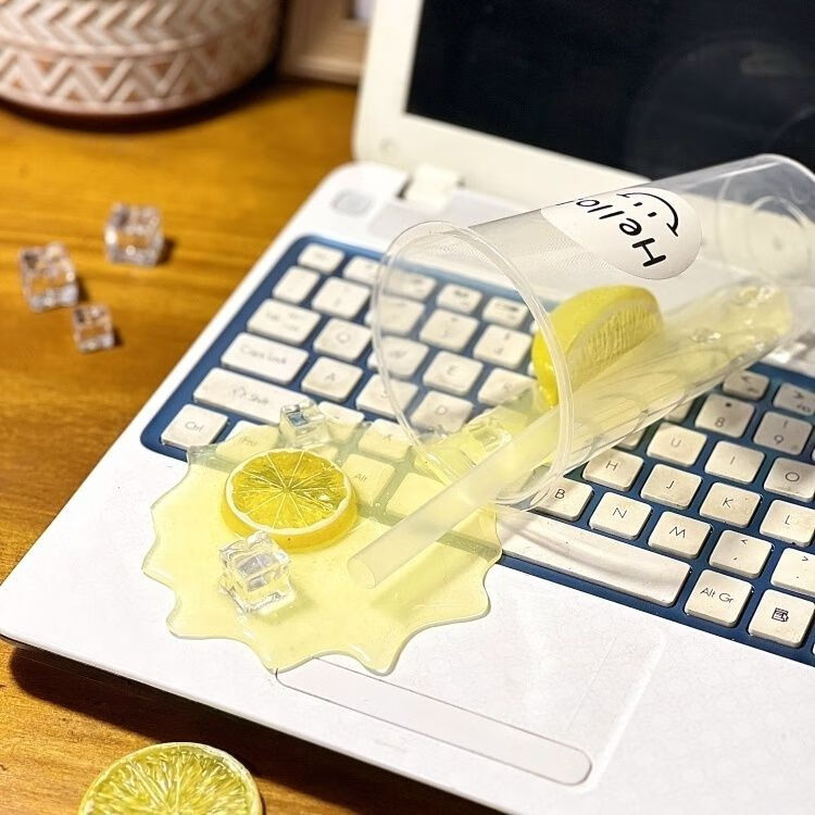 莫肖尔碎鸡蛋支架打翻的奶茶手机恶作剧杯子饮料道具恶搞创意 柠檬茶