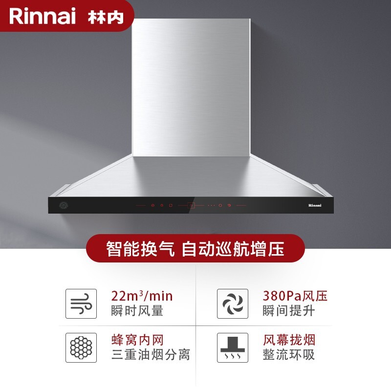 林内 rinnai欧式大吸力抽油烟机 cxw-220-eaw11g