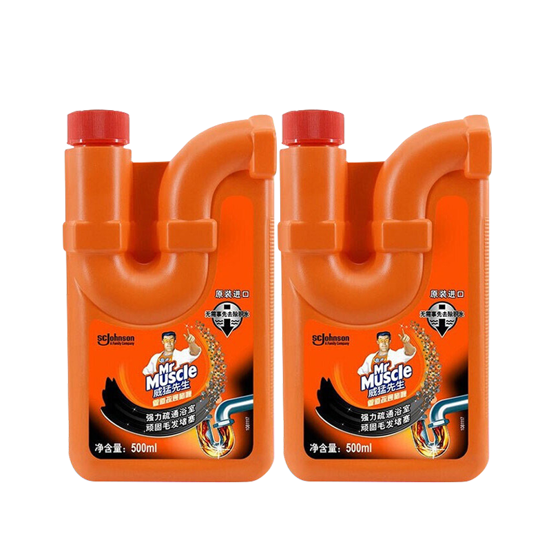 威猛先生（Mr Muscle）管道疏通劑 500ml*2 原裝進(jìn)口 下水道疏通 廁所廚房管道疏通