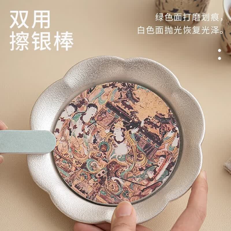 BOSSY敦煌鎏银茶具套装国家非遗传承人作品高端商务乔迁生日高档礼盒装 敦煌鎏银茶具套装