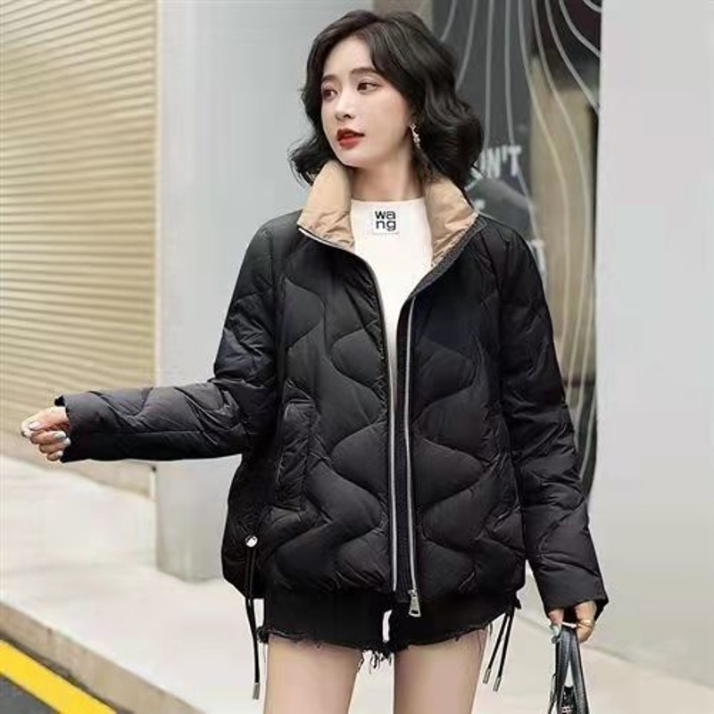 冰洁旗舰【高档女装】轻薄白鸭绒羽绒服女短款时尚韩版立领2021新款小