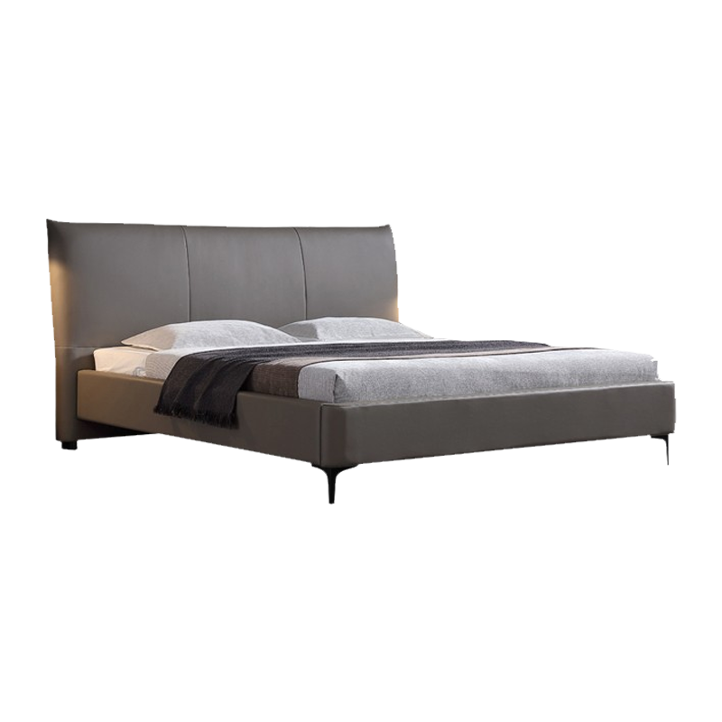 【限时直降35%】卓昙 意式轻奢床现代简约主卧高端皮床齐边小户型2022年新款极简真皮床 单床 1500mm*2000mm  框架结构