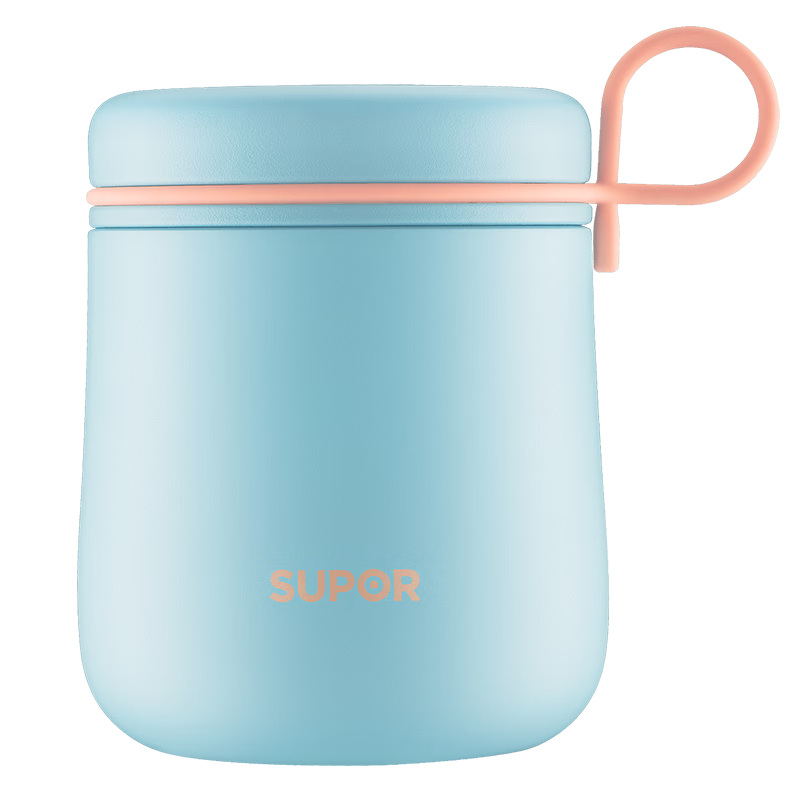 SUPOR焖烧杯：海盐蓝时尚保温杯，500ML量身定制