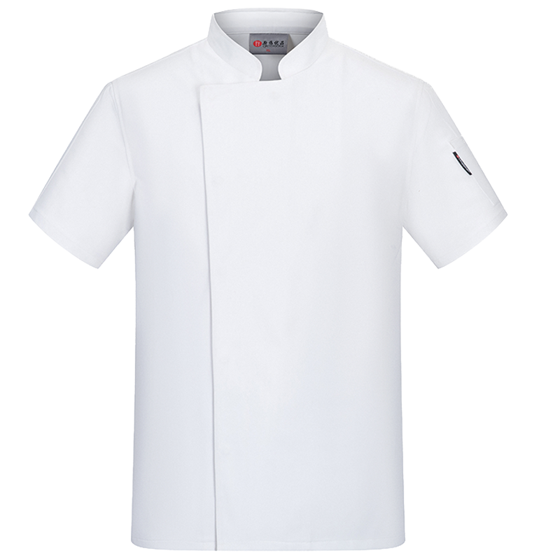 衣品永呈高檔廚師長工作服短袖酒店餐廳廚房廚師衣服夏料理烹飪大師服定制 白色（醫(yī)護(hù)暗門襟）短袖 3XL