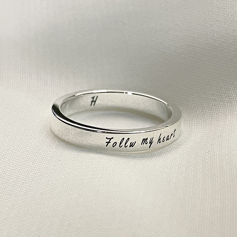 订制925字母刻字情侣戒指男女现代简约对戒创意礼物 一只定制 与客服