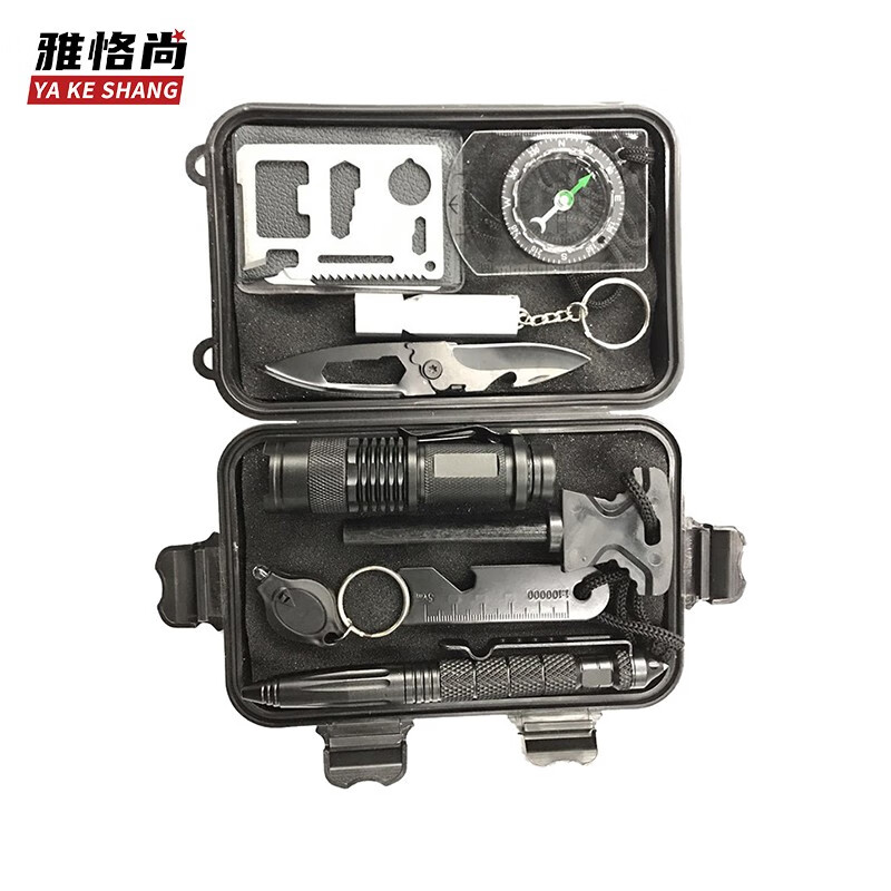 雅恪尚 自救生存工具野外地震台风求生自救救援装备 18件套