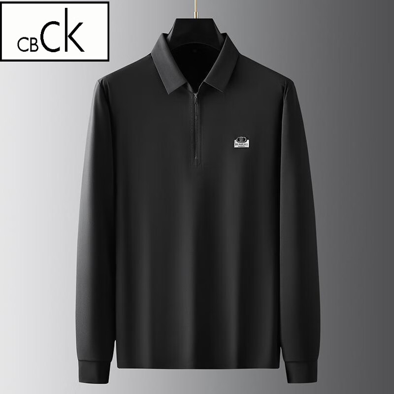 cbck品牌轻奢男装春秋季男加肥加大商务休闲胖子男翻领弹力无痕polo衫