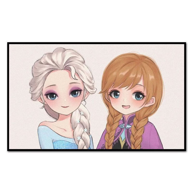 迪士尼数字油画diy公主王子q版儿童卡通卧室装饰闺蜜姐妹手工填色