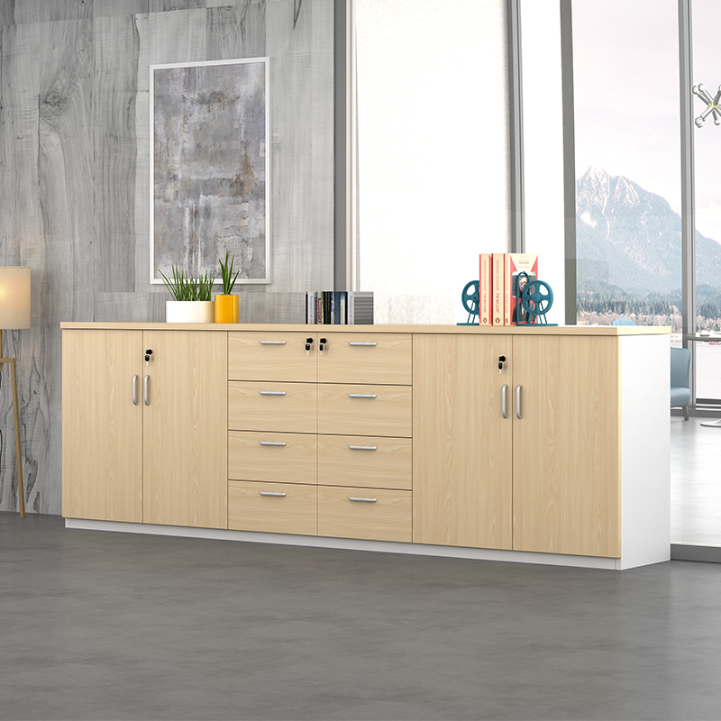 质辛 办公室文件柜矮柜组合木质资料柜长条柜 抽屉柜打印柜茶水柜带锁