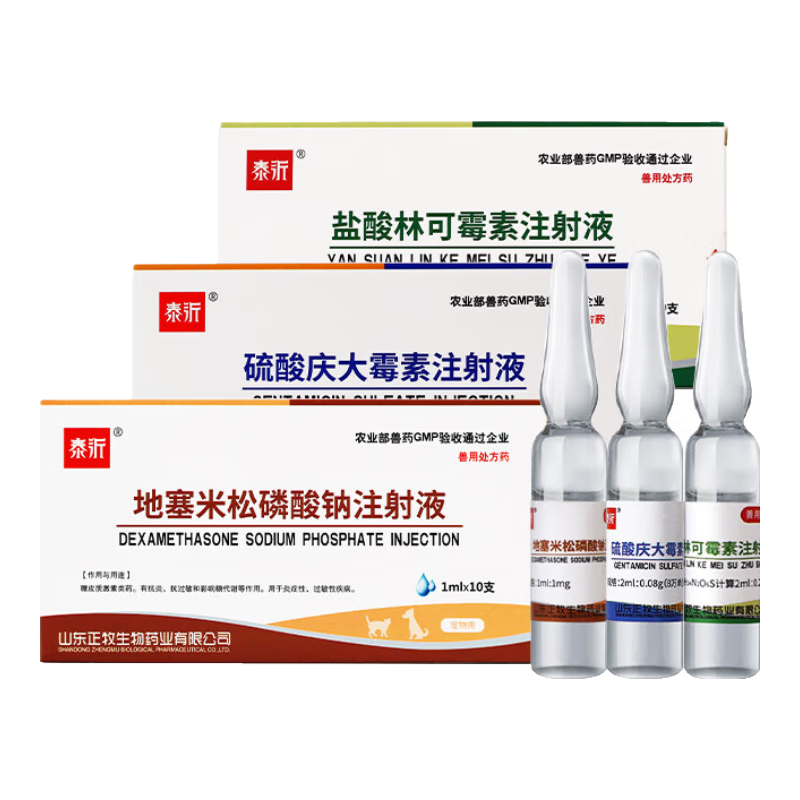 猫鼻支雾化药猫咪杯状狗狗感冒肺炎喷嚏咳嗽窝咳宠物雾化液治疗套餐 【雾化加强组合】-庆大+地塞米松+林可