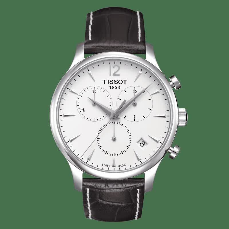 天梭(tissot)男士俊雅系列瑞表多功能计时商务时尚石英手表七夕礼物 t
