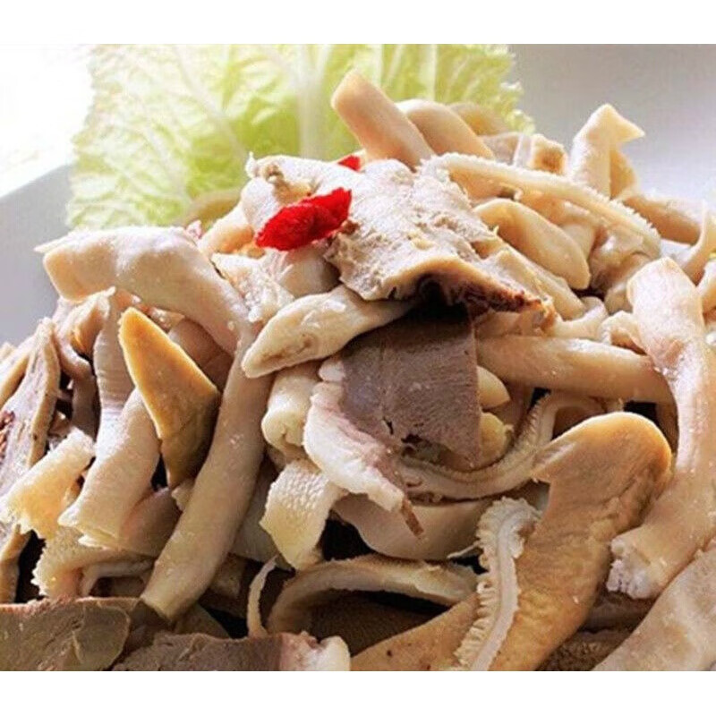 虎钢馋500g免切新鲜现煮牛杂牛杂汤新鲜牛杂碎牛杂批发全熟牛头肉 1斤