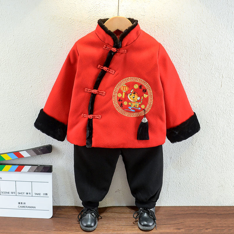 ギ迪士尼拜年服女孩过年衣服宝宝新年服小孩衣服喜庆冬装2-11岁小中大