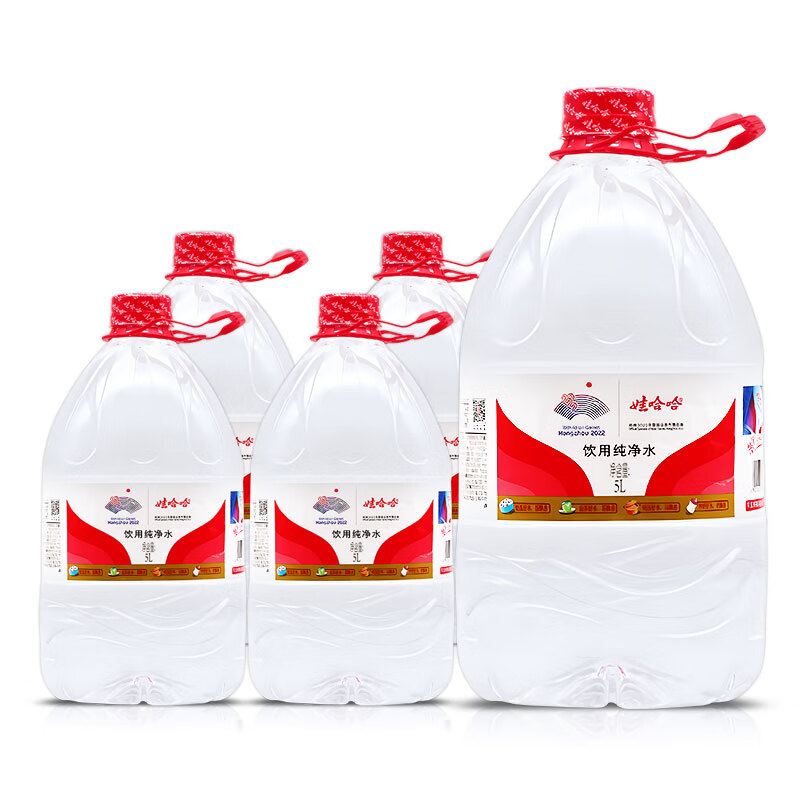娃哈哈纯净水饮用水 4.5l*4桶整箱 5l*4桶
