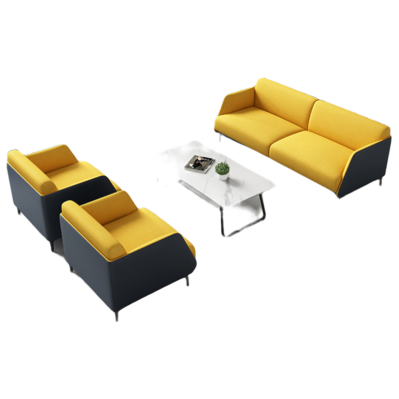 环迪家具办公沙发办公室商务会客接待室洽谈沙发意式三人办公布艺沙发茶几组合 单人位