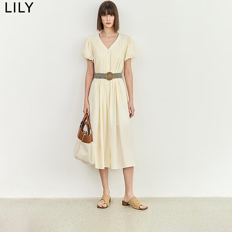 PLUS��LILY ���¿���˿����ȹ V��������ѹ����� 98.64Ԫ����