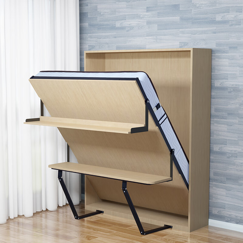 韵思书桌书架款隐形床多功能组合下翻床墙上隐藏折叠壁床翻转墨菲床