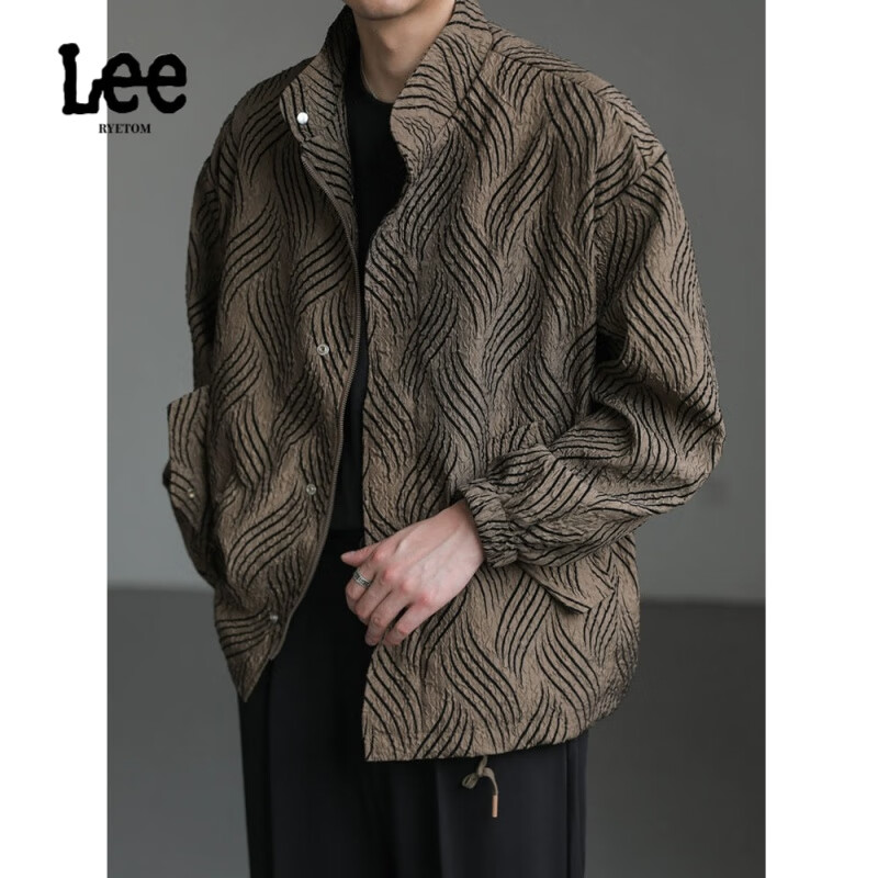 lee ryetom设计感纹理上衣韩国宽松立领夹克男装2023春秋季潮牌痞帅