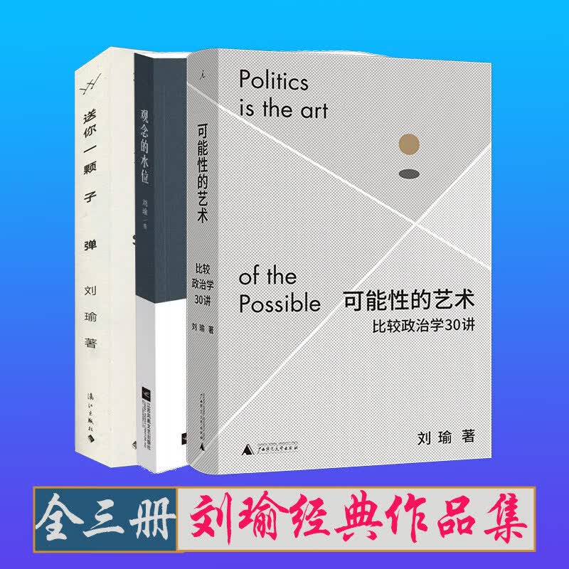 刘瑜作品集的书：可能性的艺术：比较政治学30讲+观念的水位+送你一颗子弹 全套4册 图书