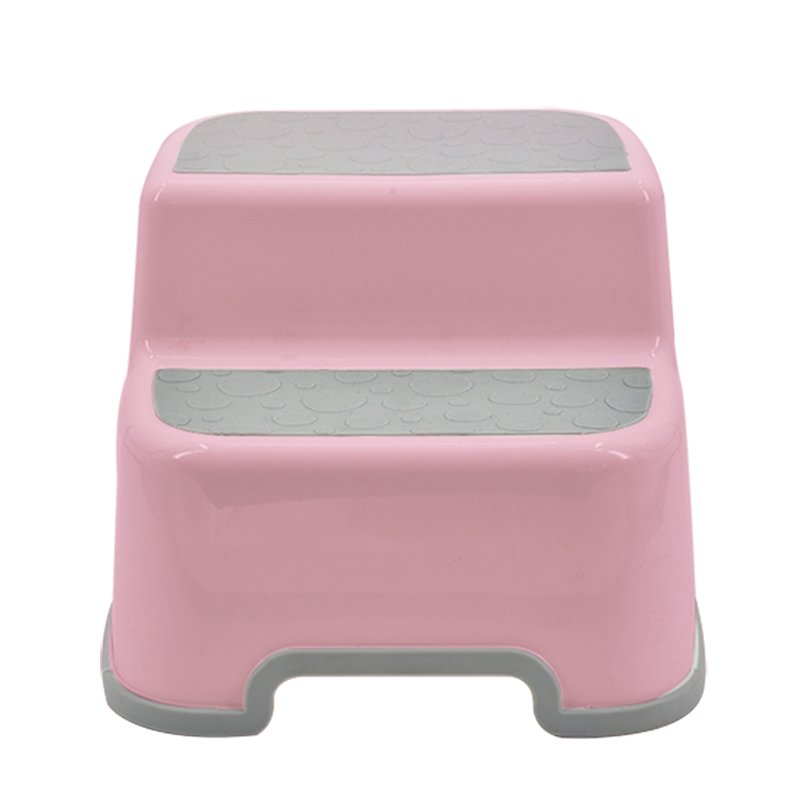 富居(FOOJO) 阶梯凳子卫生间垫脚凳浴室马桶凳楼梯台阶凳双层防滑凳子椅子板凳 灰粉