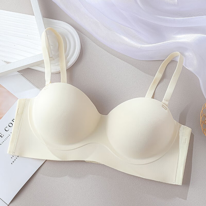 驼美士(balitomms)外扩半杯小胸聚拢手掌杯内衣女文胸罩光面无痕 香槟