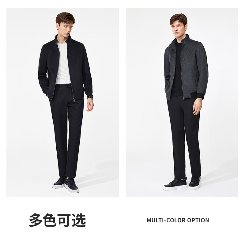 金利来【商场同款】金利来GY夹克男立领秋冬季含羊毛防风保暖外套上衣 灰色 XL