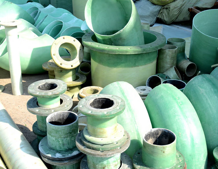 雅漫林玻璃钢管件弯头耐高温三通四通法兰盘管道短接异形件耐酸碱