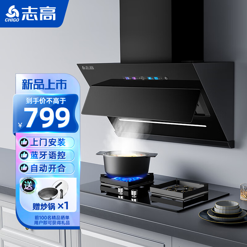 志高(chigo)抽油烟机 小尺寸侧吸油烟机家用26立方大吸力 小户型脱排