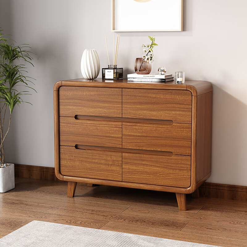 柏梦可新中式六斗柜实木抽屉客厅卧室斗会柜靠墙收纳储物柜子电视机柜