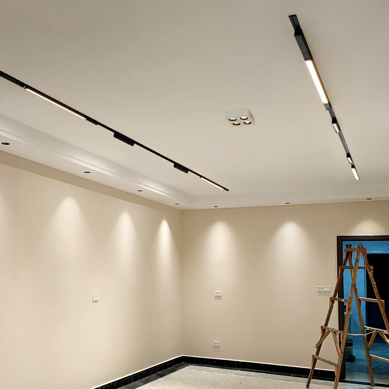 畅玩新款明装磁吸轨道灯超薄无主灯设计客厅照明家用免吊顶泛光灯射灯