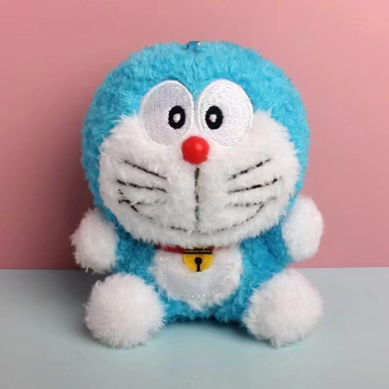 哆啦A夢（Doraemon）正版機器貓哆啦a夢公仔可愛哆啦美毛絨掛件鑰匙扣玩偶背包掛飾女 10CM哆啦A夢毛絨掛件(微笑款) 哆啦A夢正版授權